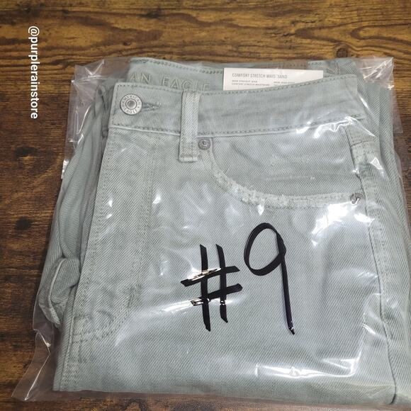 American Eagle Mom Jeans 6 Straight Sage Green Comfort Stretch Waistband NWT - Picture 13 of 13